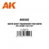 AK Interactive AK6582 WATER SHEET TRANSPARENT FINE WATER 245 X 195MM / 9.64 X 7.68 “ – TEXTURED ACRYLIC SHEET – 1 UNIT 